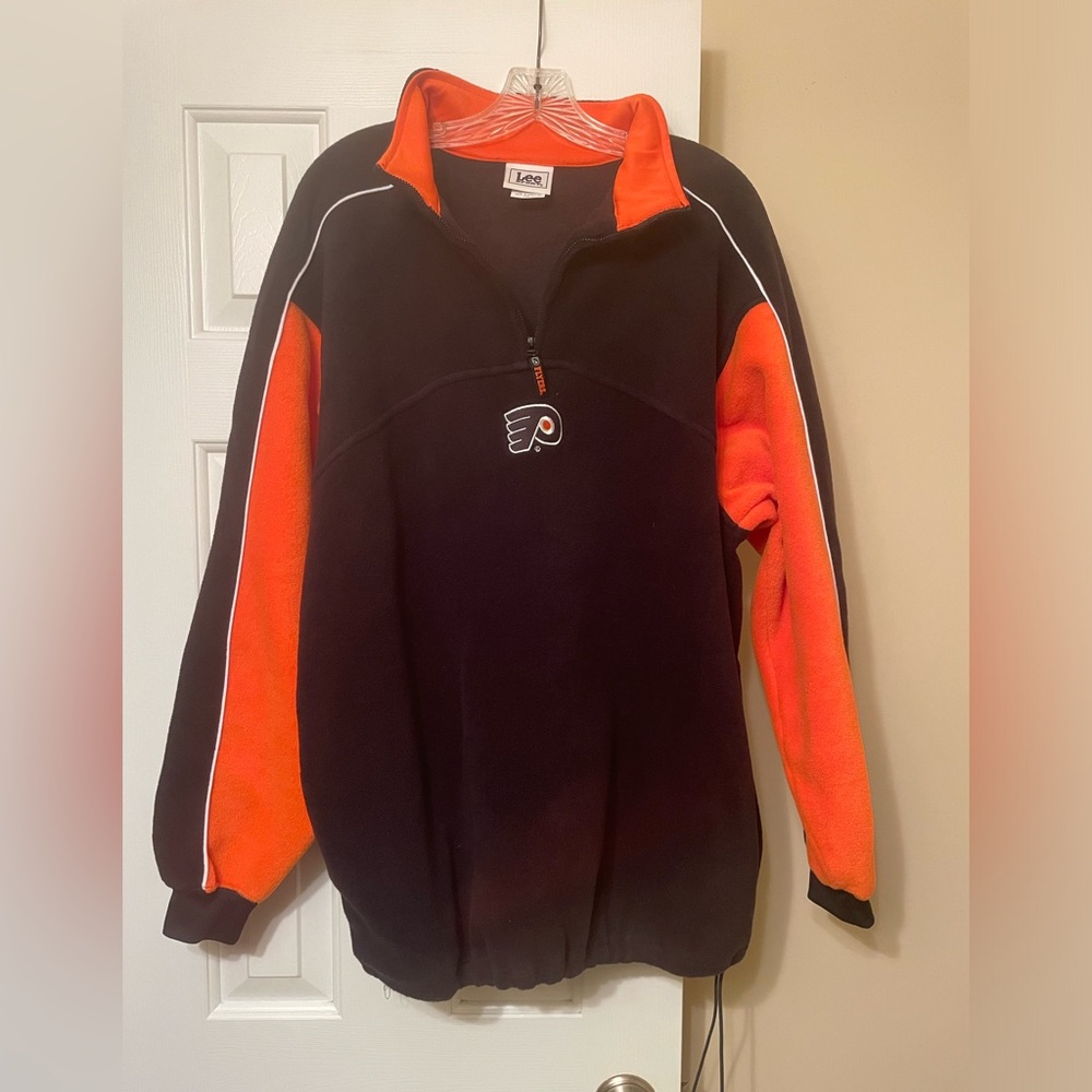 Vintage Lee Sports Philadelphia Flyers Sweater 1/2 Zip Size Large